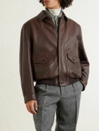 Ralph Lauren Purple label - Leather Bomber Jacket - Brown