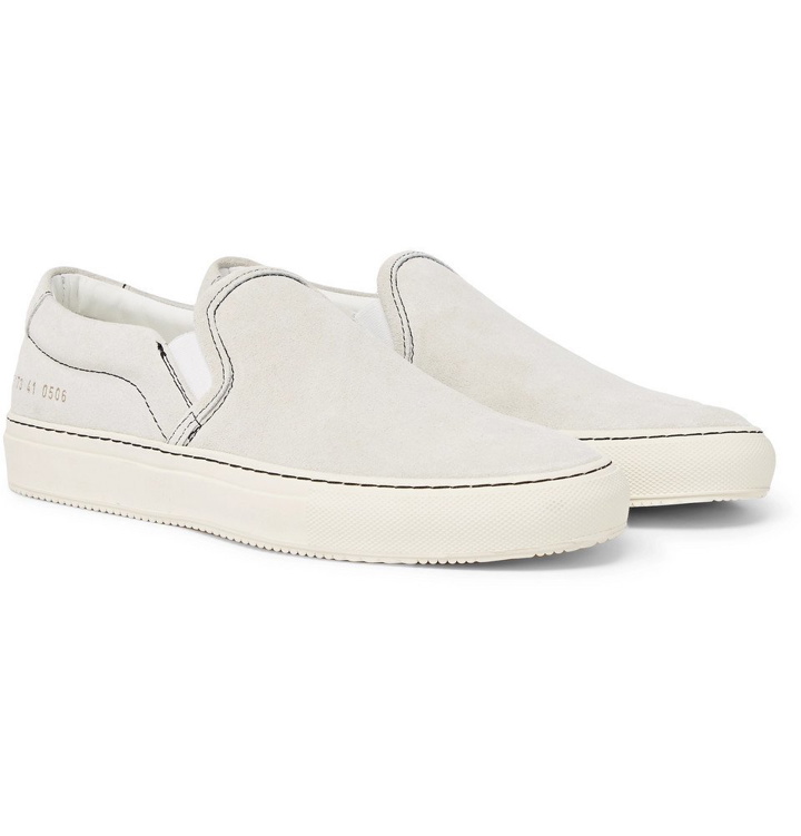Photo: Common Projects - Suede Slip-On Sneakers - Men - White