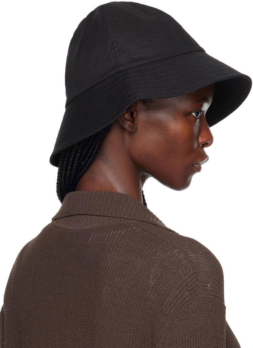 TOTEME Black Embroidered Bucket Hat