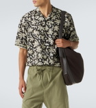 Commas Printed cotton and silk bowling shirt