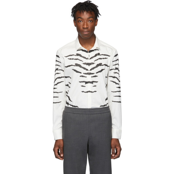 Photo: Neil Barrett Off-White and Black Tiger Print Shirt