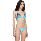 Casablanca Blue & Green Gradient String Beaded Bikini Top