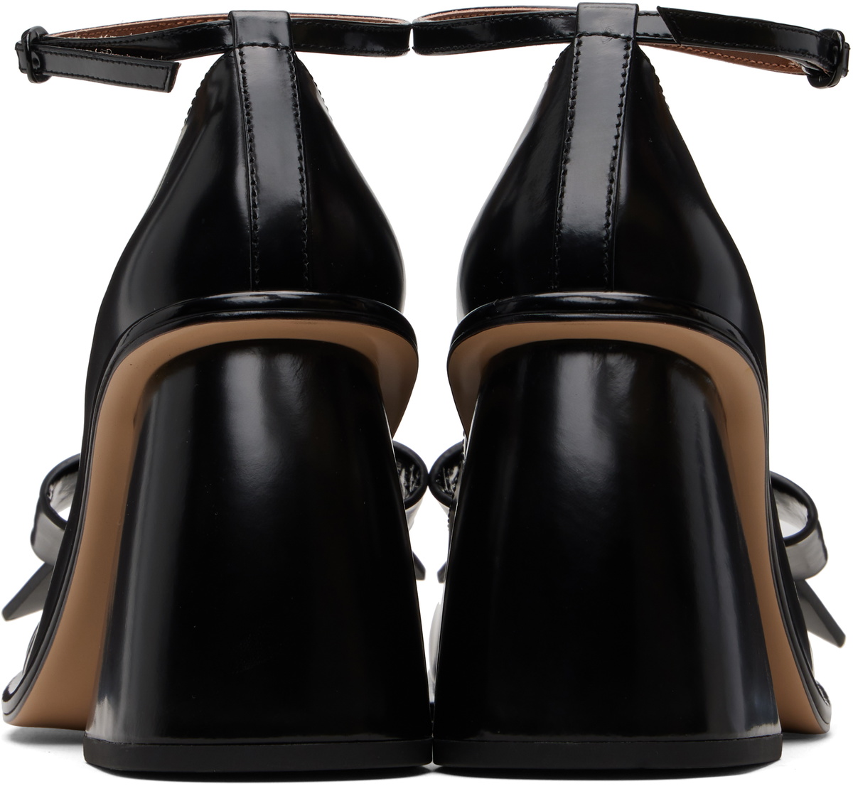 SHUSHU/TONG Black Front Bow Heels