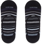 Hugo Boss - Striped Stretch Cotton-Blend No-Show Socks - Black
