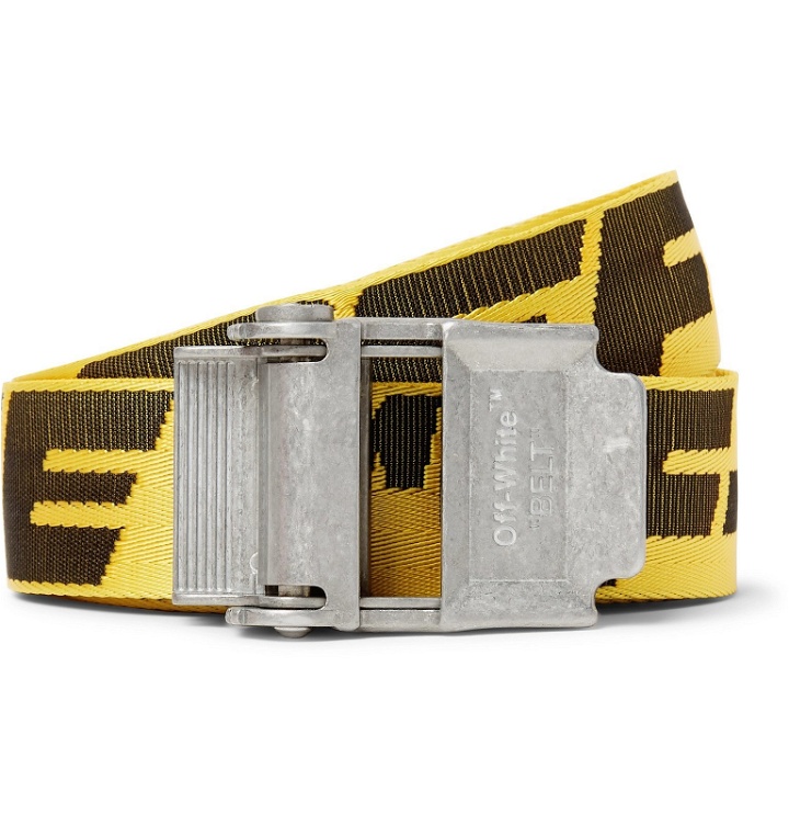 Photo: Off-White - 3.5cm Red and Yellow 2.0 Industrial Logo-Print Webbing Belt - Yellow