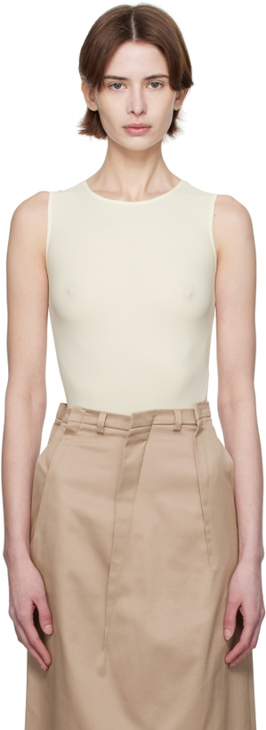 Photo: MM6 Maison Margiela Beige Lycra Jersey Bodysuit