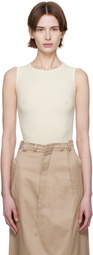 MM6 Maison Margiela Beige Lycra Jersey Bodysuit