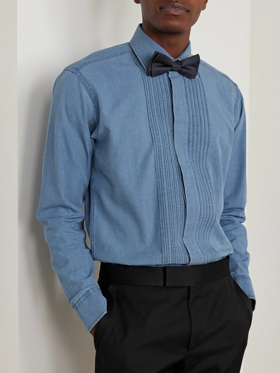 Favourbrook - Bib-Front Cotton-Chambray Shirt - Blue