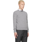 Thom Browne Gray Ottoman Milano Stitch 4-Bar Bomber Sweater