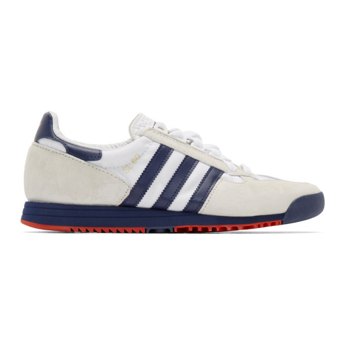 Photo: adidas Originals White and Navy SL 80 Sneakers