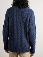 Polo Ralph Lauren - Cable-Knit Cotton, Cashmere and Hemp-Blend Sweater - Blue