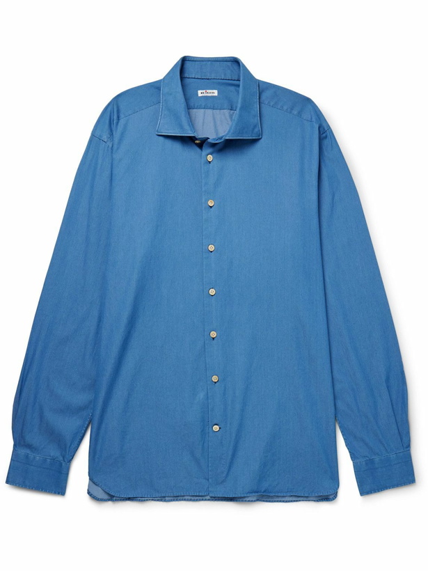 Photo: Kiton - Cotton-Chambray Shirt - Blue