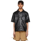 Rhude Black Leather Snap Shirt