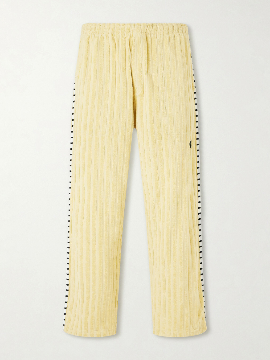 BODE - Croquet Ground Logo-Embroidered Cotton-Terry Sweatpants - Yellow