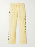 BODE - Croquet Ground Logo-Embroidered Cotton-Terry Sweatpants - Yellow