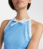 Shushu/Tong Sequined halterneck minidress