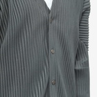 Homme Plissé Issey Miyake Men's Pleated Cardigan in Bark Grey