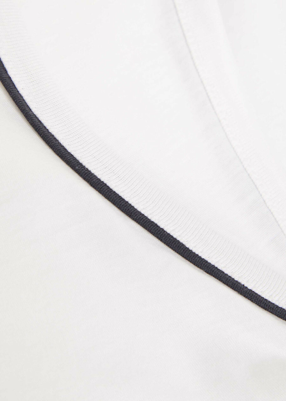 Frame The Ringer Pipe-trim Cotton Tank top White