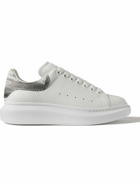 Alexander McQueen - Printed Exaggerated-Sole Leather Sneakers - White