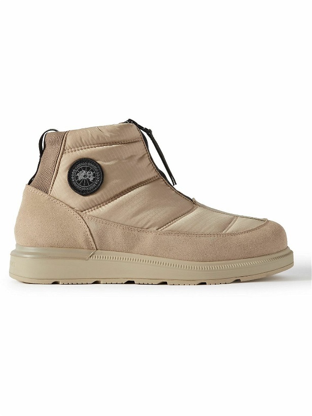 Photo: Canada Goose - Crofton Suede-Trimmed Quilted Ripstop Boots - Brown