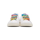 Stella McCartney White and Multicolor adidas Originals Edition Stan Smith Sneakers