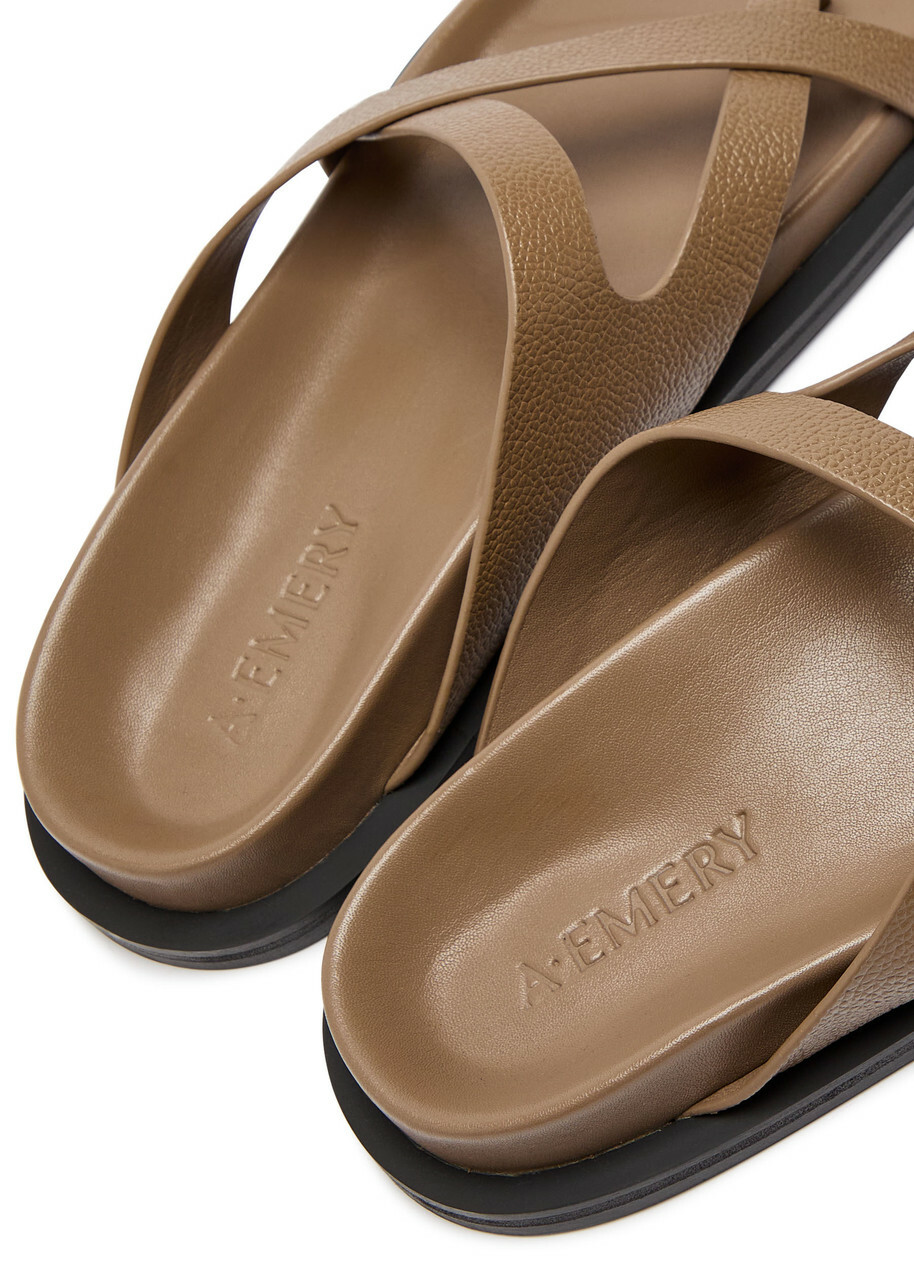 A.emery Claude Grained Leather Sandals Beige