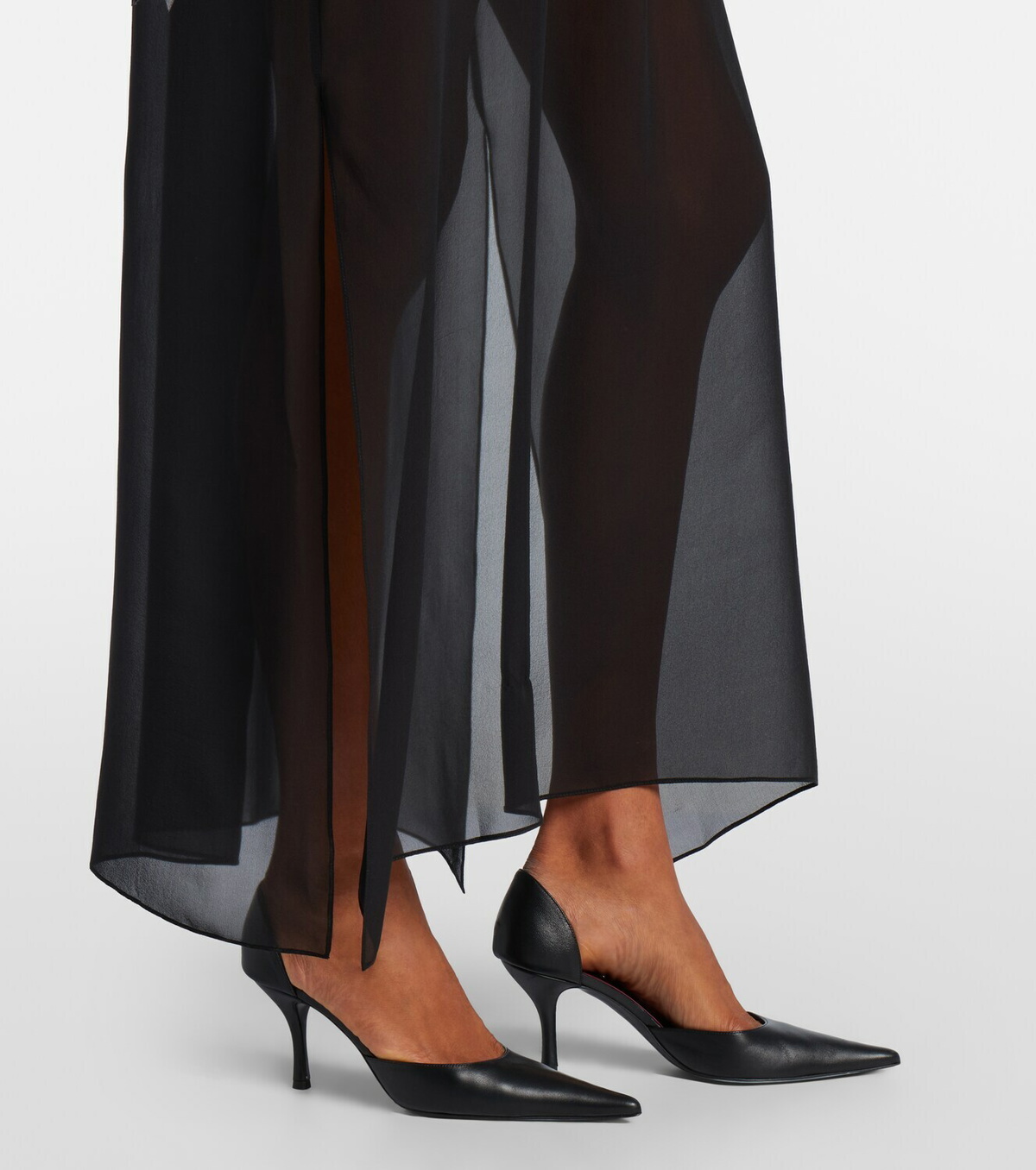 Nina Ricci Gathered sheer silk maxi dress