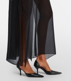 Nina Ricci Gathered sheer silk maxi dress