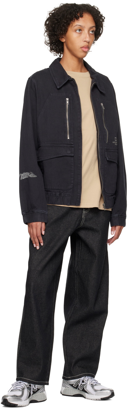 Dime Gray Embroidered Denim Jacket