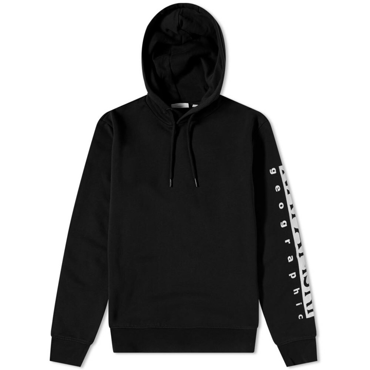 Photo: Napapijri Men's Large Box Logo Popover Hoody in Black