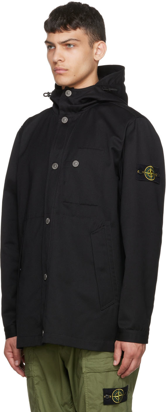 Stone Island Black Cotton Jacket Stone Island