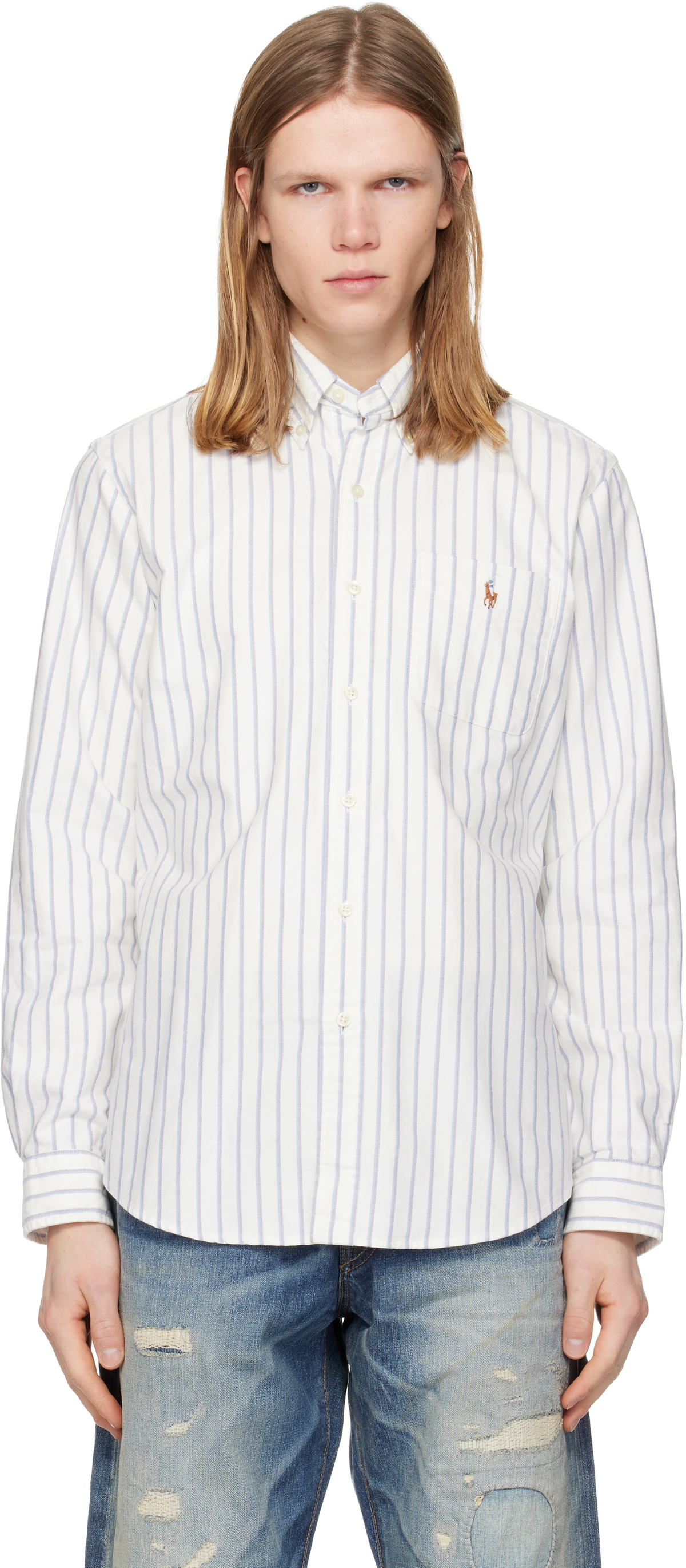 Polo Ralph Lauren White Classic Oxford Long Sleeve Sport Shirt Polo ...