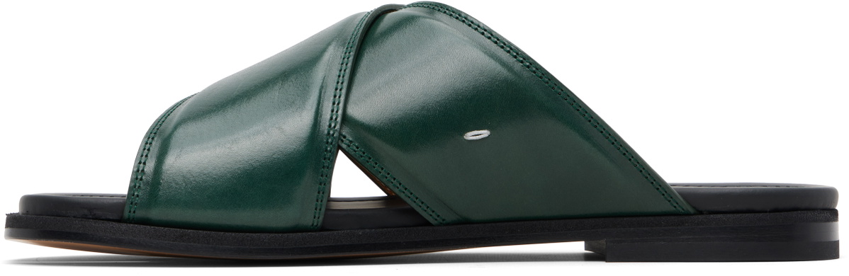 Maison Margiela Green Tabi Numbers Crossed Sandals