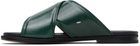 Maison Margiela Green Tabi Numbers Crossed Sandals