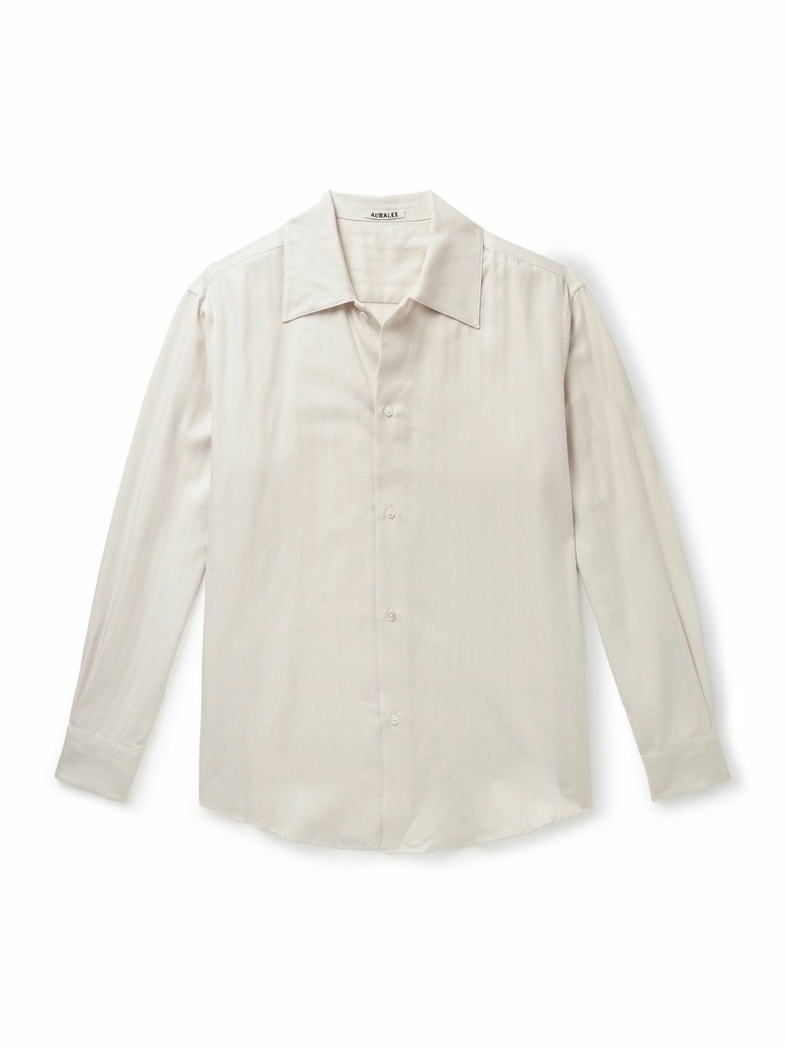 Auralee - Herringbone Cotton and Cashmere-Blend Shirt - White Auralee