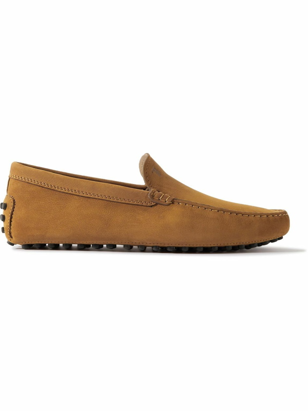 Photo: Tod's - Pantofola Gommino Nubuck Driving Shoes - Brown