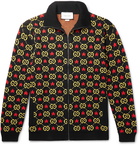 Gucci - Logo-Jacquard Cotton Zip-Up Cardigan - Black