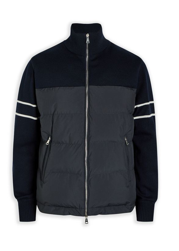 Photo: Aurélien Frost Quilted Wool-blend and Shell Jacket Navy