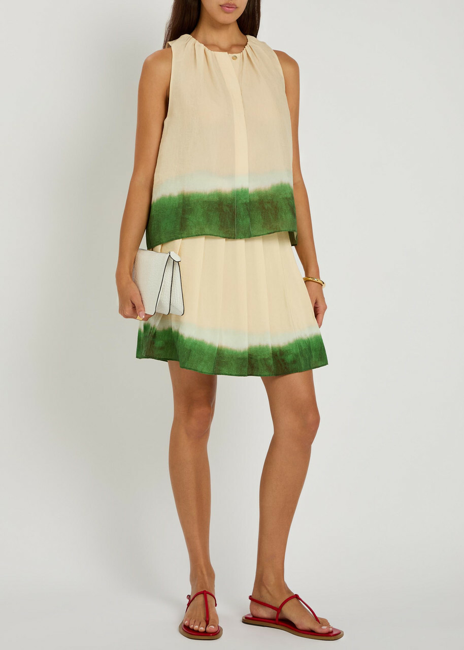 Vince Dip-dye Woven top Cream