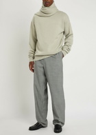 Calvin Klein Drawstring Straight-leg Wool Trousers Grey