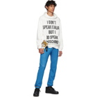 Moschino White The Sims Edition Pixel I Dont Speak Hoodie