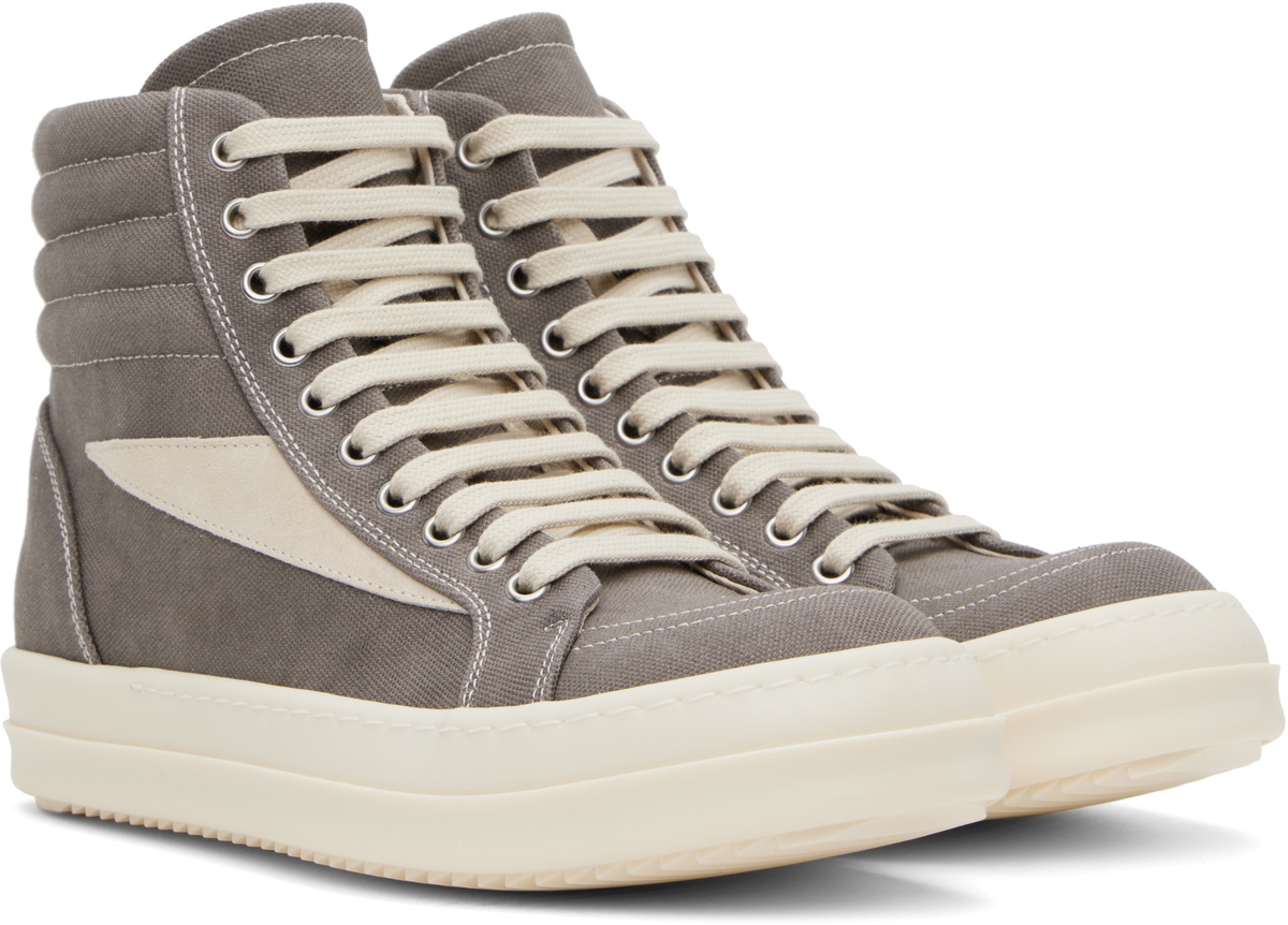 Rick Owens DRKSHDW Gray Hollywood Vintage High Sneakers Rick