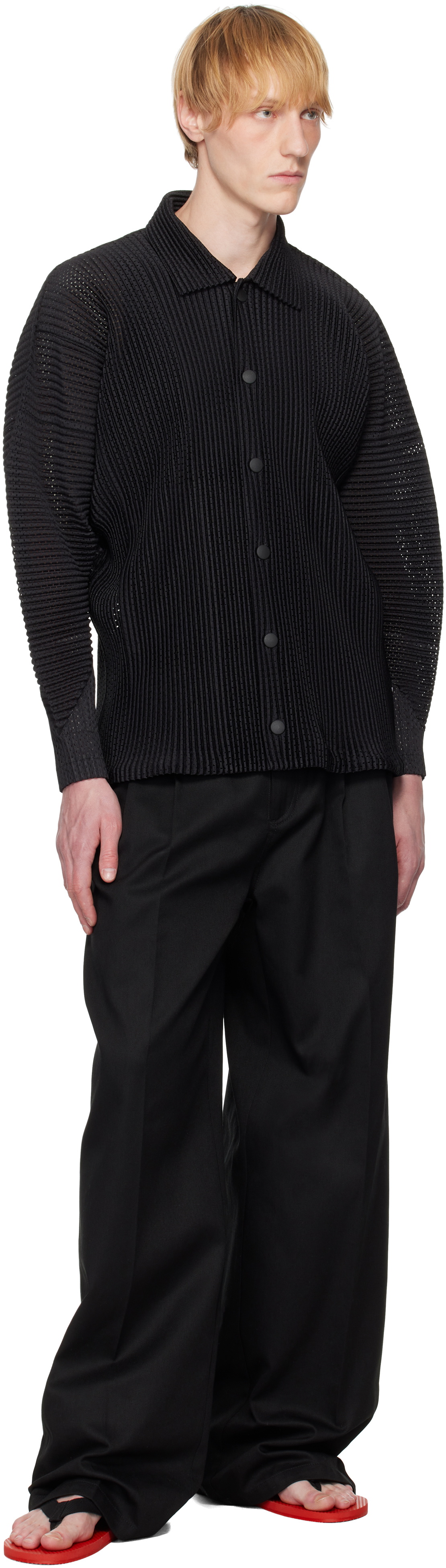 HOMME PLISSÉ ISSEY MIYAKE Black Outer Mesh Jacket Homme