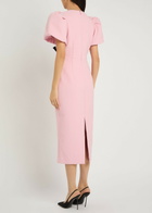 Rebecca Vallance Nemy Bow-embellished Crepe Midi Dress Light Pink