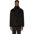 Naked and Famous Denim Black Corduroy Sherpa Oversized Jacket