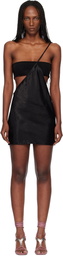 Rick Owens Black Temple Bias Strap Minidress