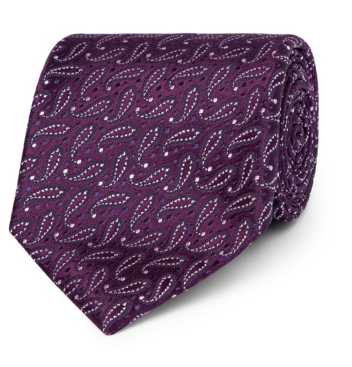 Photo: Charvet - 8.5cm Paisley Silk-Jacquard Tie - Purple