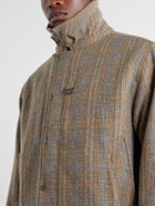 FrizmWORKS - Corduroy-Trimmed Checked Wool Jacket - Neutrals