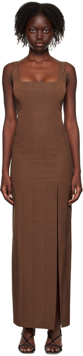 Staud Brown Portrait Maxi Dress Staud