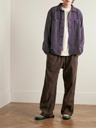 Needles - Smokey Checked Velvet Shirt - Purple